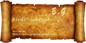 Biró Gotfrid névjegykártya